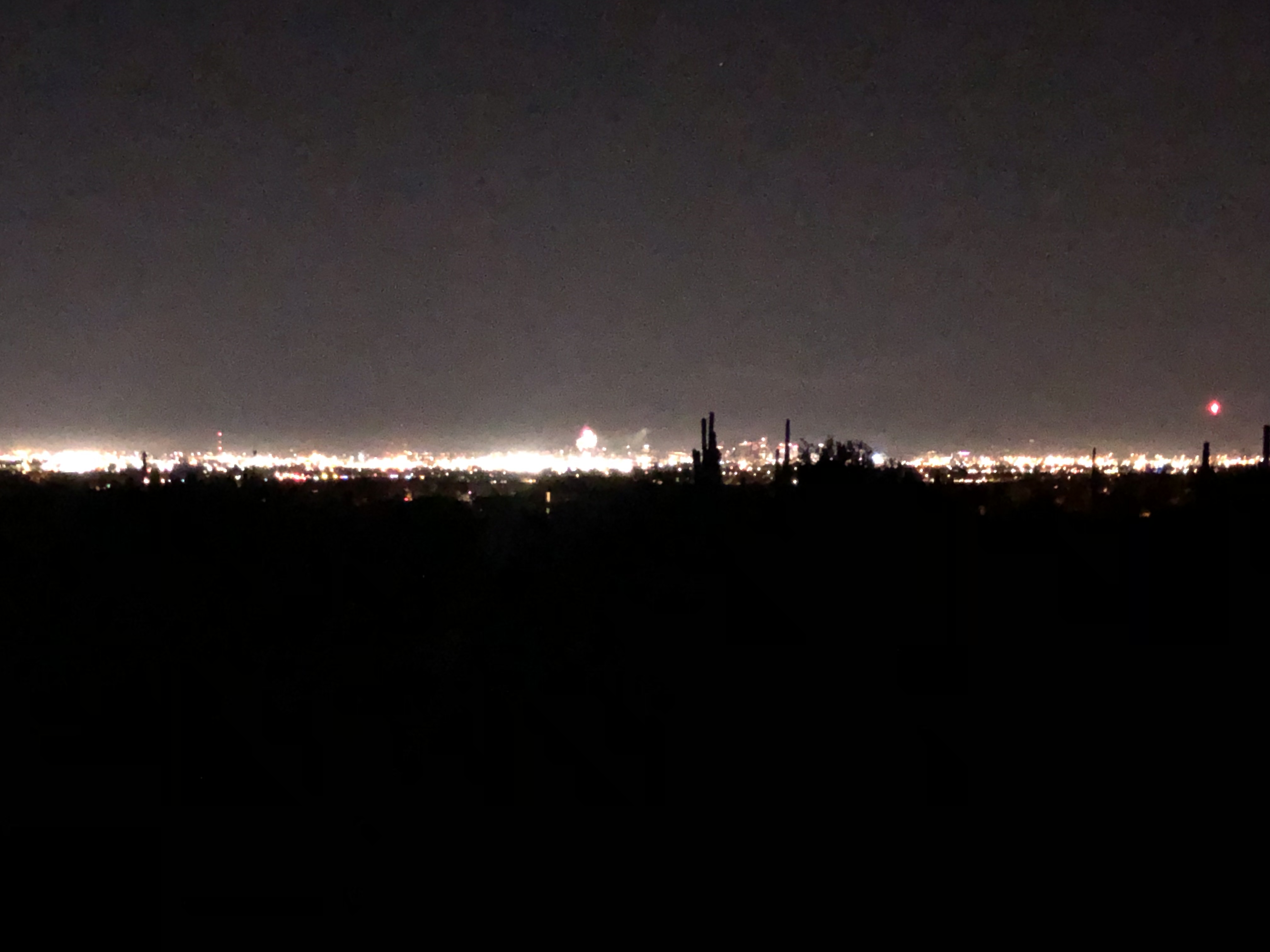Phoenix city lights at night viewed from the property